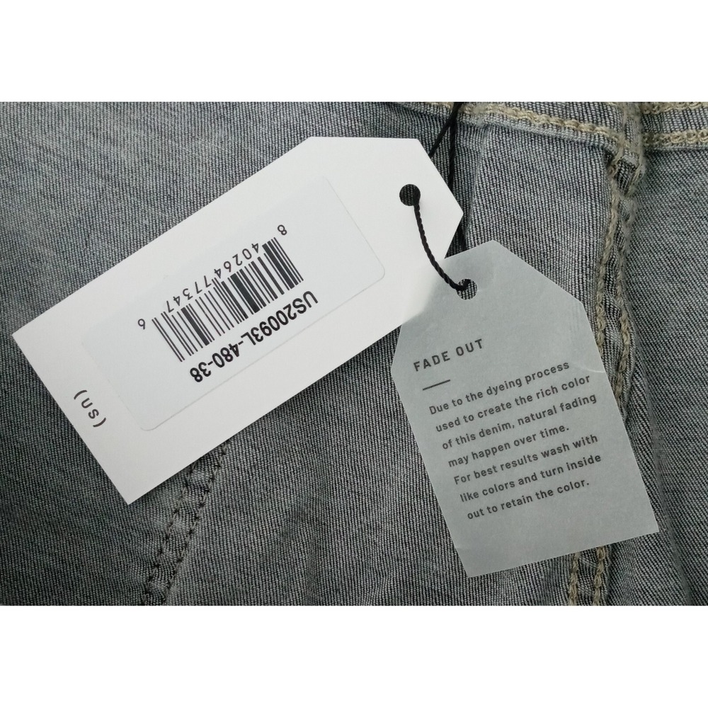 Universal Standard NEW Size 38*x30 High Rise Light Gray Acid Wash Jeans - Picture 6 of 12